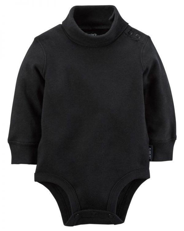 Picture of 80040 100% Cotton Thermal Turtlenecks Bodies Babies BLACK